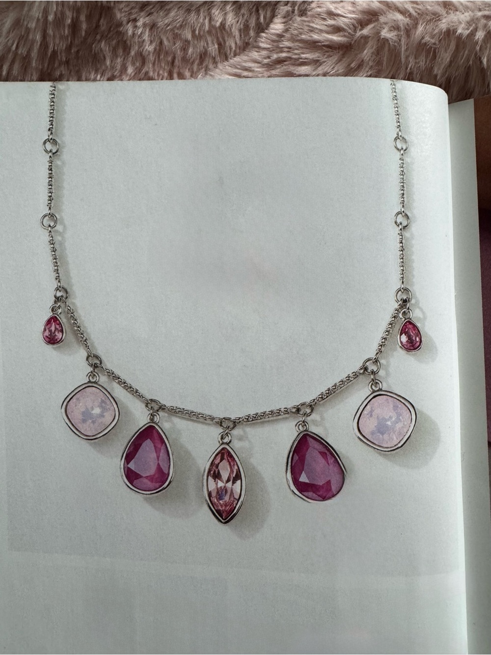 Touchdown Crystal by Swarovski, Tickeled pink necklace, new in box